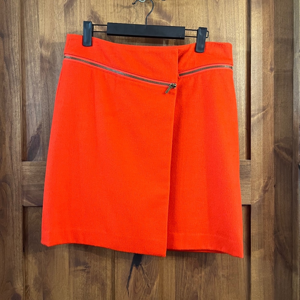 Tory Burch Orange Zipper Skirt 6